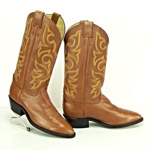 Justin Men's Lt Brown Leather Cowboy Western Boots